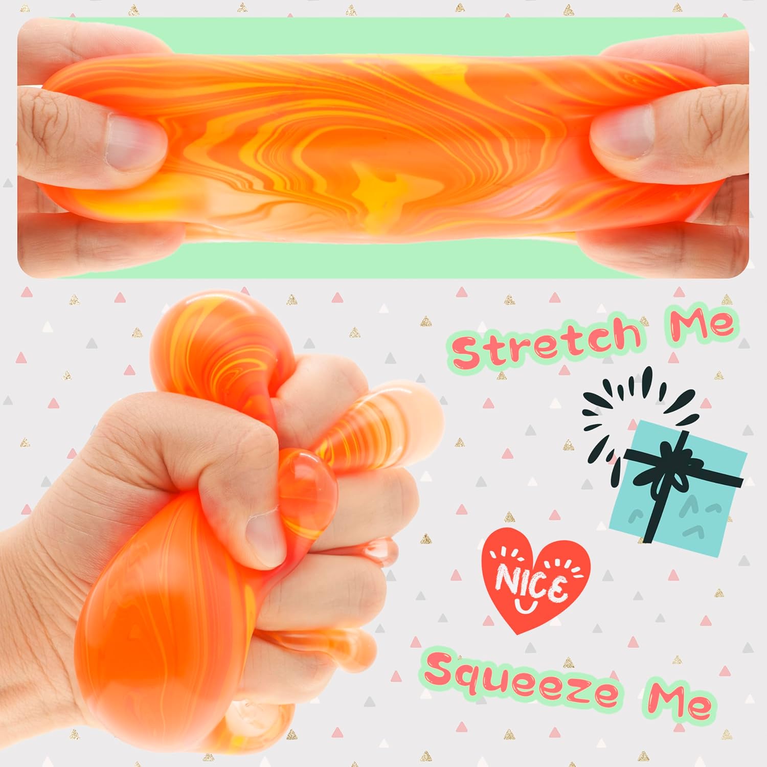 Slow Rising Stress Cube . Dough Stress Balls Soft Fidget Squishy Toys for Anxiety Relief. Pull Stretch Classroom Prize Party Favors Toys for Kids - Image 6